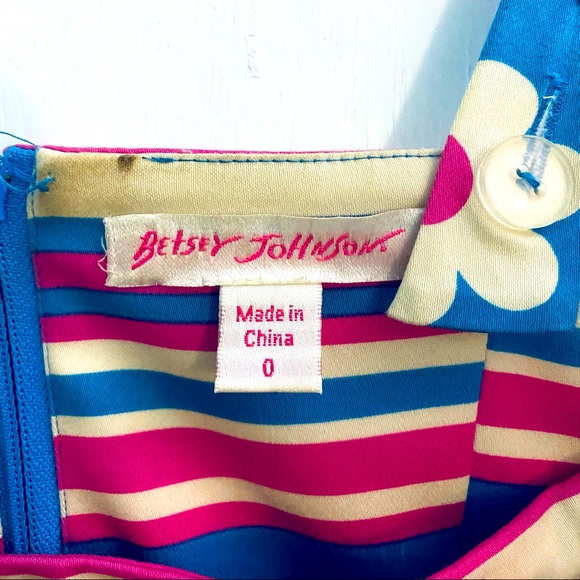 Betsey Johnson size S floral and stripes cocktail dress - Picture 2 of 3
